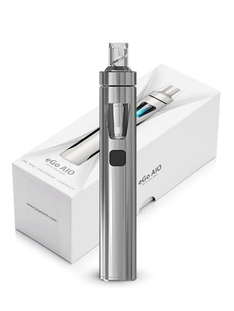 E-cigarette Joyetech kit ego aio argent Alliance d'une belle batterie de type eGo et d'un réservoir au système anti-fuite .