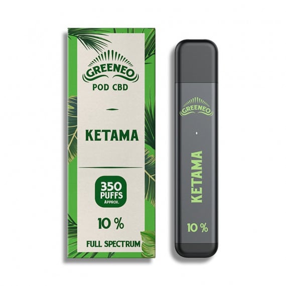 pod ketama 10% cbd avec son emballage, marque greeneo cbd en guadeloupe